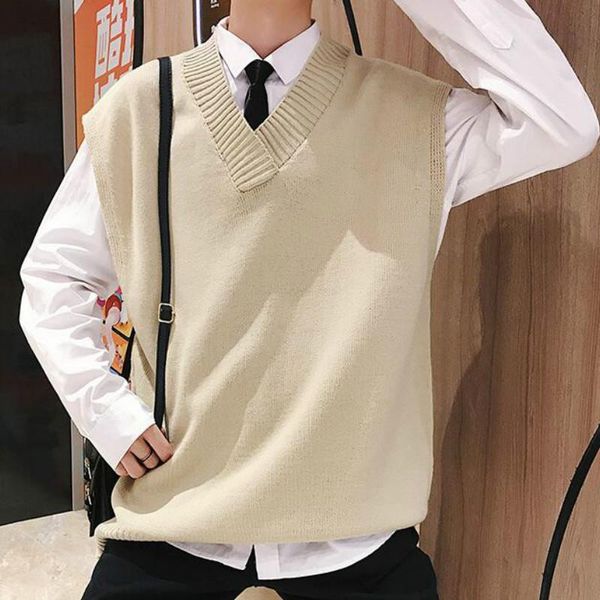 men's vests sweater vest men korean trendy all-match knitted male v-neck solid sleeveless simple casual loose chic harajuku streetwear, Black;white
men's vests sweater vest men korean trendy all-match knitted male v-neck solid sleeveless simple casual loose chic harajuku streetwear, Black;white
