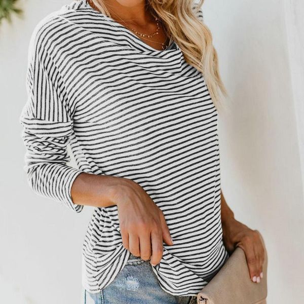 women's t-shirt casual striped tees slash neck women tshirt tee classical loose long sleeve shirts all match autumn winter outwear, White
women's t-shirt casual striped tees slash neck women tshirt tee classical loose long sleeve shirts all match autumn winter outwear, White
