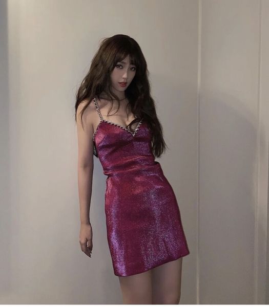 dress women's summer rose red v-neck spaghetti strap diamond celebrity club party dress, Black;gray 
dress women's summer rose red v-neck spaghetti strap diamond celebrity club party dress, Black;gray