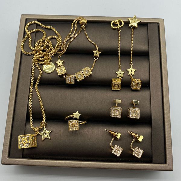 necklaces d family/di family letters set diamond dice star ear stud female cubes sugar cube series personality trend necklace sweater chain, Black
necklaces d family/di family letters set diamond dice star ear stud female cubes sugar cube series personality trend necklace sweater chain, Black