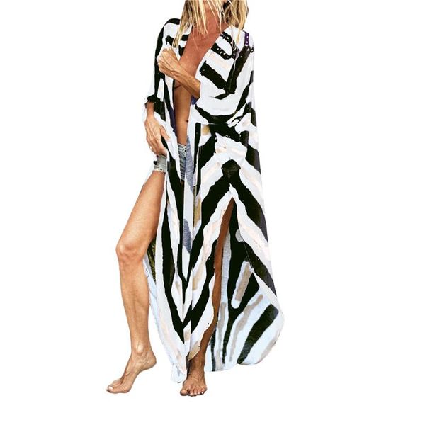 women's swimsuit cover up summer dress open front high split flowy chiffon kimono beach cardigan sundress dresses swimwear, White;black
women's swimsuit cover up summer dress open front high split flowy chiffon kimono beach cardigan sundress dresses swimwear, White;black