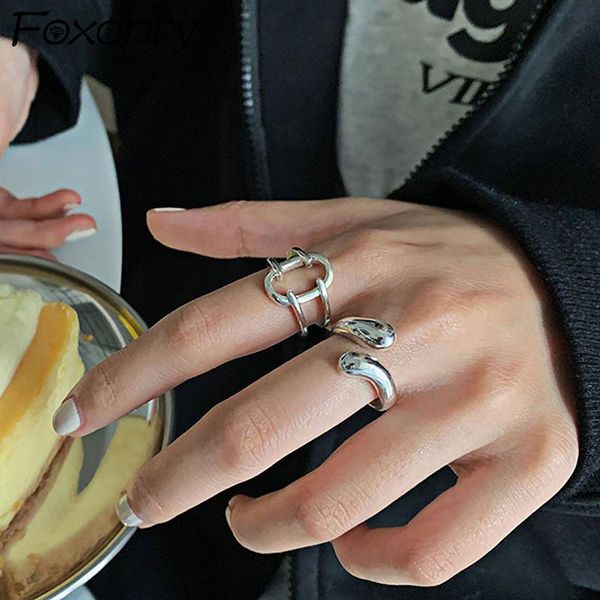 cluster rings foxanry 925 sterling silver trendy creative simple water drop geometric thai party jewelry gift for women couples, Golden;silver
cluster rings foxanry 925 sterling silver trendy creative simple water drop geometric thai party jewelry gift for women couples, Golden;silver