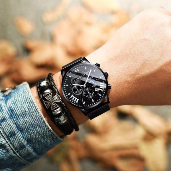 wristwatches men watches luxury stainless steel mesh calendar watch business luminous quartz relogio masculino, Slivery;brown
wristwatches men watches luxury stainless steel mesh calendar watch business luminous quartz relogio masculino, Slivery;brown