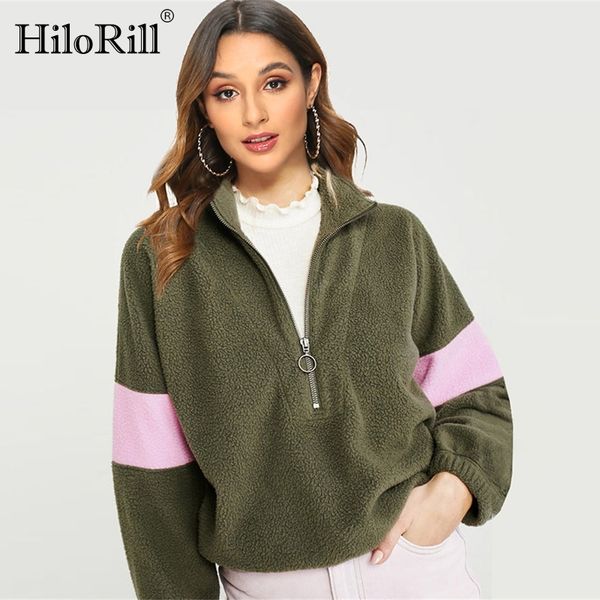 fleece casual sweatshirts women long sleeve patchwork teddy hoodie zipper loose pullovers autumn winter warm 210508, Black
fleece casual sweatshirts women long sleeve patchwork teddy hoodie zipper loose pullovers autumn winter warm 210508, Black