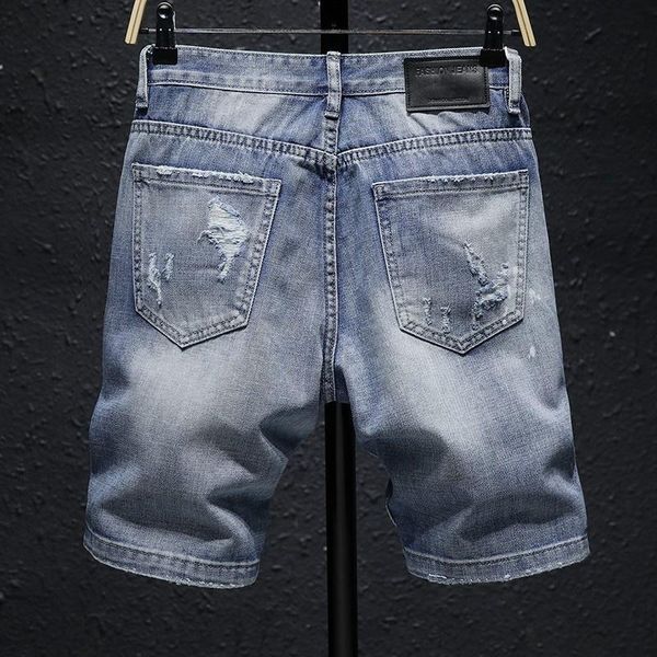 men's jeans summer mens casual denim shorts knee length fashion hole ripped cowboy man high street hip hop bermuda short, Blue
men's jeans summer mens casual denim shorts knee length fashion hole ripped cowboy man high street hip hop bermuda short, Blue