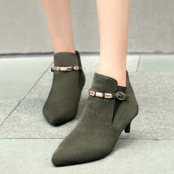 boots low heel ankle shoes woman fashion pointed toe stiletto short boot buckle female footwear red green large size 46 48, Black
boots low heel ankle shoes woman fashion pointed toe stiletto short boot buckle female footwear red green large size 46 48, Black