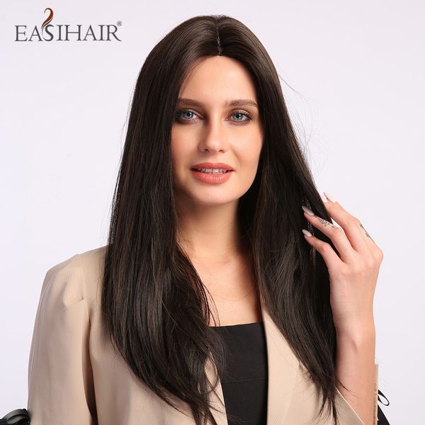 dark brown women natural hair synthetic hairline part lace wigs medium length heat resistant wig daily cosplay, Black
dark brown women natural hair synthetic hairline part lace wigs medium length heat resistant wig daily cosplay, Black