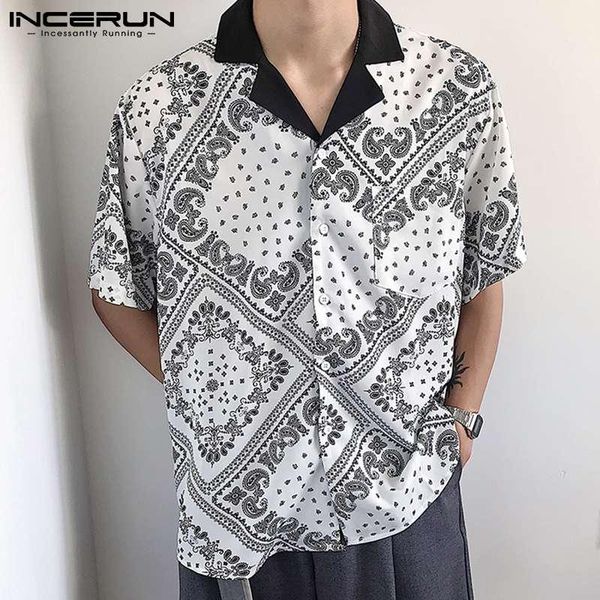 men's casual shirts 2021 men shirt printing turn down collar short sleeve streetwear clothing loose button summer camisas s-3xl incerun, White;black
men's casual shirts 2021 men shirt printing turn down collar short sleeve streetwear clothing loose button summer camisas s-3xl incerun, White;black