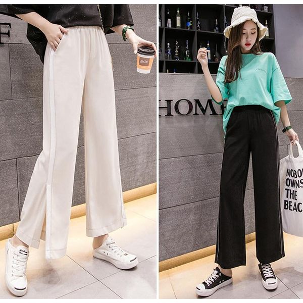 women's pants & capris 2021 shop simple fashion women clothing casual elastic waist wide leg femme plus size korean harajuku trousers, Black;white
women's pants & capris 2021 shop simple fashion women clothing casual elastic waist wide leg femme plus size korean harajuku trousers, Black;white
