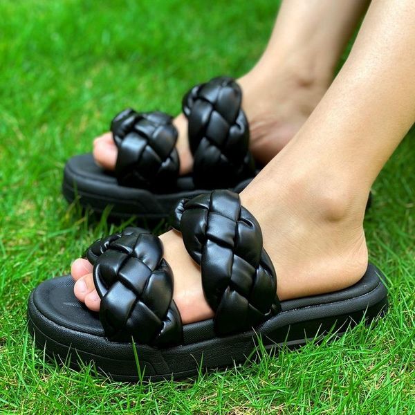 sandals 2021 women platform summer female pu woven slippers open toe flat beach shoes black 36-43
sandals 2021 women platform summer female pu woven slippers open toe flat beach shoes black 36-43