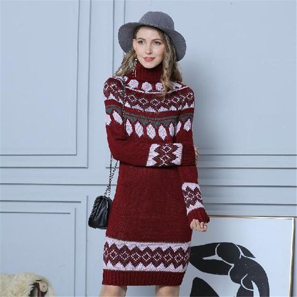 red/ black pattern long sleeves dresses women knitted winter warm fall casual loose jumper vestido high neck knitwear, Black;gray
red/ black pattern long sleeves dresses women knitted winter warm fall casual loose jumper vestido high neck knitwear, Black;gray
