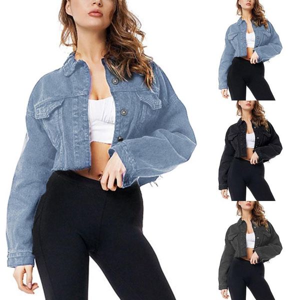 women's jackets fashion women blue denim jeans 2021 streetwear pocket casual pockets coat ladies short style, Black;brown
women's jackets fashion women blue denim jeans 2021 streetwear pocket casual pockets coat ladies short style, Black;brown
