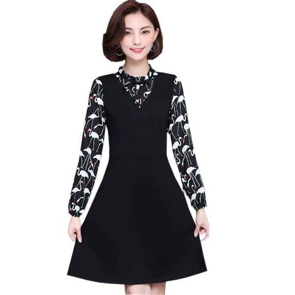 casual dresses plus size loose dress spring autumn women print ruffles patchwork fake 2 pieces ladies long sleeve vestidos fp0540, Black;gray
casual dresses plus size loose dress spring autumn women print ruffles patchwork fake 2 pieces ladies long sleeve vestidos fp0540, Black;gray