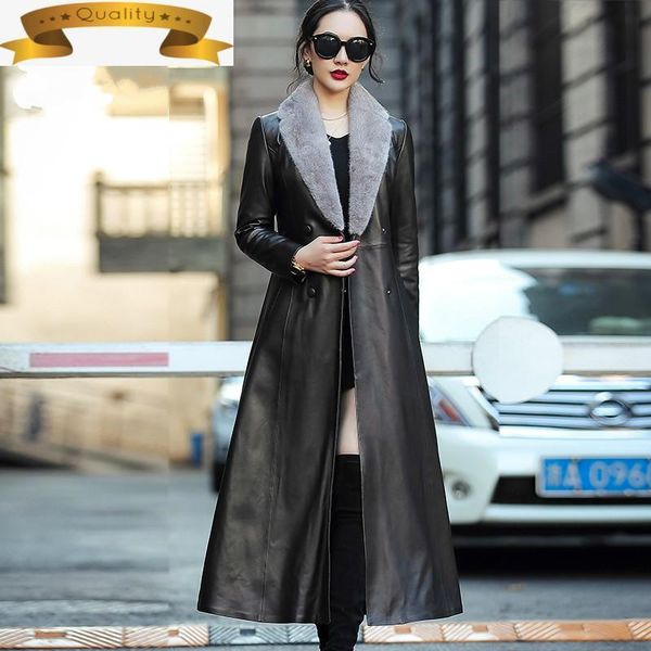 women's leather & faux women jacket real winter sheepskin coat female collar 10% white duck down jackets parka mujer chaqueta 2021, Black
women's leather & faux women jacket real winter sheepskin coat female collar 10% white duck down jackets parka mujer chaqueta 2021, Black