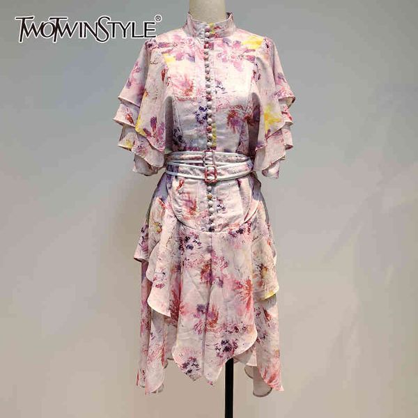 twotwinstyle print hit color women's dress stand collar flare sleeve high waist asymmetrical dresses female fashion 210517, Black;gray
twotwinstyle print hit color women's dress stand collar flare sleeve high waist asymmetrical dresses female fashion 210517, Black;gray