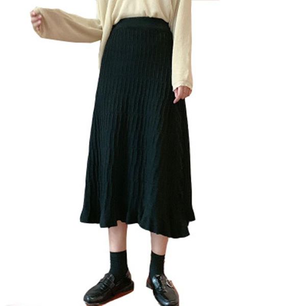 autumn winter women knitted pleated ruffles solid korean elegant skirts ladies casual fashion midi rb167, Black
autumn winter women knitted pleated ruffles solid korean elegant skirts ladies casual fashion midi rb167, Black