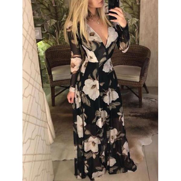 casual dresses women summer boho floral long sleeve v neck maxi dress elegant chiffon party beach robe sundress, Black;gray
casual dresses women summer boho floral long sleeve v neck maxi dress elegant chiffon party beach robe sundress, Black;gray