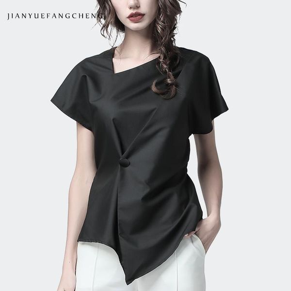 women's blouses & shirts elegant women black satin blouse summer triangle neck short sleeve with brooch back zip ribbon tie up woman, White
women's blouses & shirts elegant women black satin blouse summer triangle neck short sleeve with brooch back zip ribbon tie up woman, White