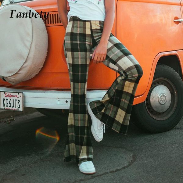 vintage women plaid print slim flare pants 2021 fashion spring elastic waist long pant casual high trousers streetwear 2xl women's & ca, Black;white
vintage women plaid print slim flare pants 2021 fashion spring elastic waist long pant casual high trousers streetwear 2xl women's & ca, Black;white