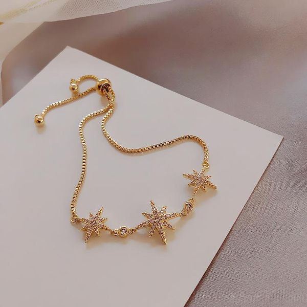 beaded, strands 14k real gold electroplating micro-inlaid adjustable one-piece eight-pointed star bracelet female student girlfriends, Black
beaded, strands 14k real gold electroplating micro-inlaid adjustable one-piece eight-pointed star bracelet female student girlfriends, Black