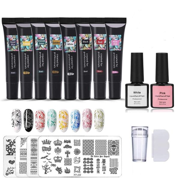 8 colors nail stamping gel set nail transfer print oil uv gel soak off varnish for nail art stamping plate 4 boards
8 colors nail stamping gel set nail transfer print oil uv gel soak off varnish for nail art stamping plate 4 boards