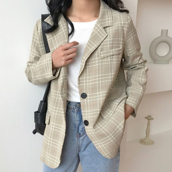 suits pockets engraved winter female blazers oversize chess buttons, White;black
