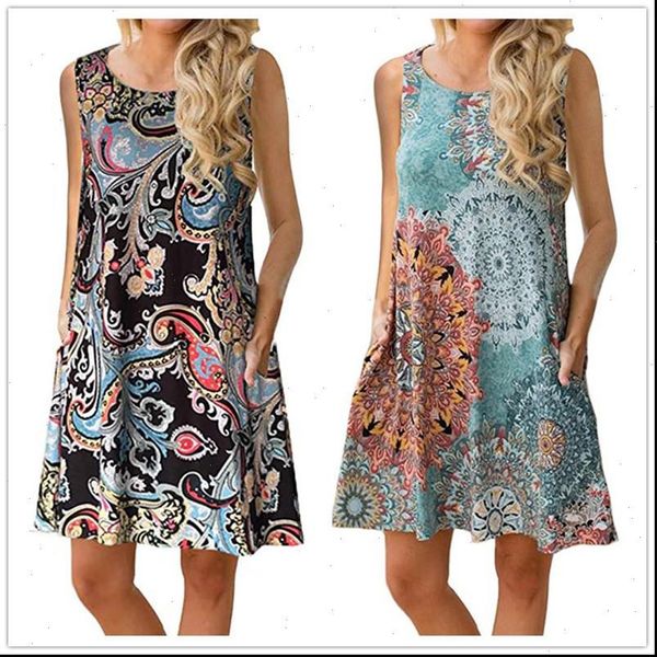 womens dress summer beach women sleeveless boho print casual o neck pockets a line loose plus size 2xl vestidos, Black;gray
womens dress summer beach women sleeveless boho print casual o neck pockets a line loose plus size 2xl vestidos, Black;gray