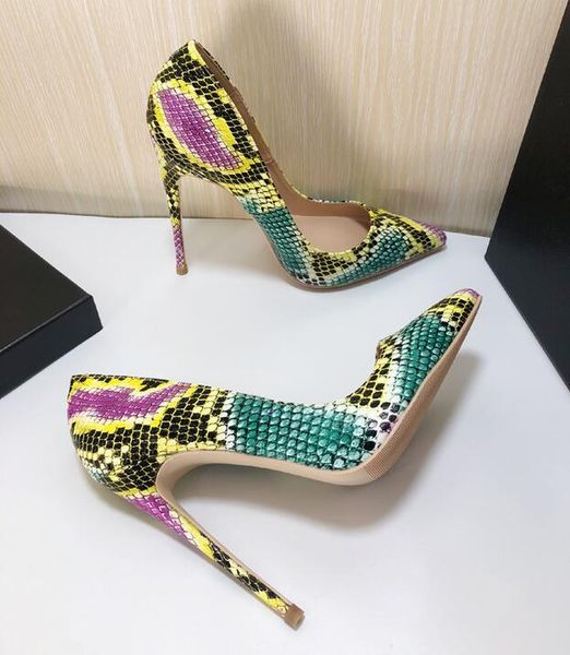 dress shoes snakeskin leather women pumps pointed toe stiletto heels 12cm wedding slip-on ladies party high, Black
dress shoes snakeskin leather women pumps pointed toe stiletto heels 12cm wedding slip-on ladies party high, Black