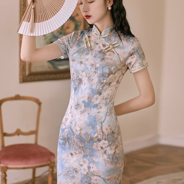 luxury casual dresses cheongsam improved young girl 2021 chine style long drs elegant woman, Black;gray
luxury casual dresses cheongsam improved young girl 2021 chine style long drs elegant woman, Black;gray