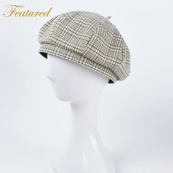 spring women's plaid beret british retro pumpkin hat korean painter casual shopping berets, Blue;gray
spring women's plaid beret british retro pumpkin hat korean painter casual shopping berets, Blue;gray