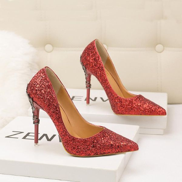 dress shoes european fashion party pumps bling shallow slip on thin high heels pointed toe metal decoration woman footwear, Black
dress shoes european fashion party pumps bling shallow slip on thin high heels pointed toe metal decoration woman footwear, Black