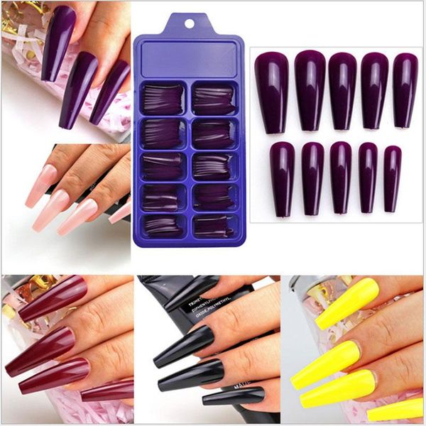 false nails 100pcs candy colors long ballerina fake natural coffin press on acrylic full cover nail tips manicure tools, Red;gold
false nails 100pcs candy colors long ballerina fake natural coffin press on acrylic full cover nail tips manicure tools, Red;gold