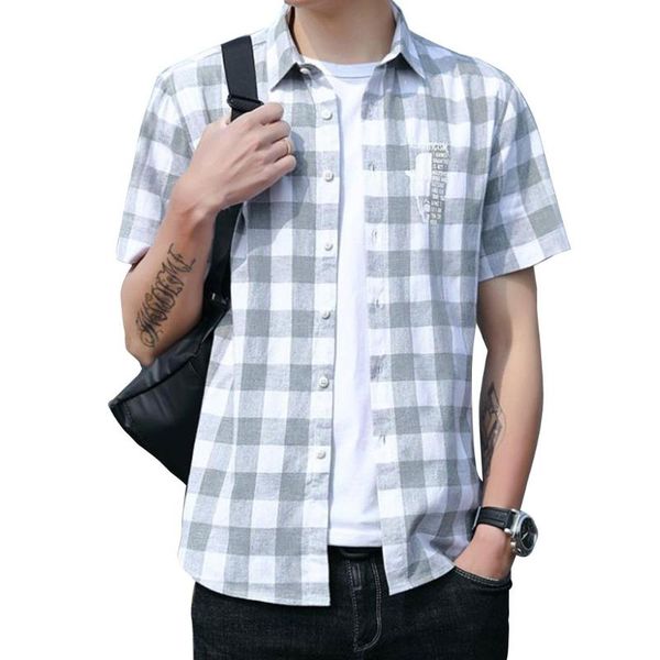 men's casual shirts men short sleeve button down plaid checkered letters print lapel blouse, White;black
men's casual shirts men short sleeve button down plaid checkered letters print lapel blouse, White;black