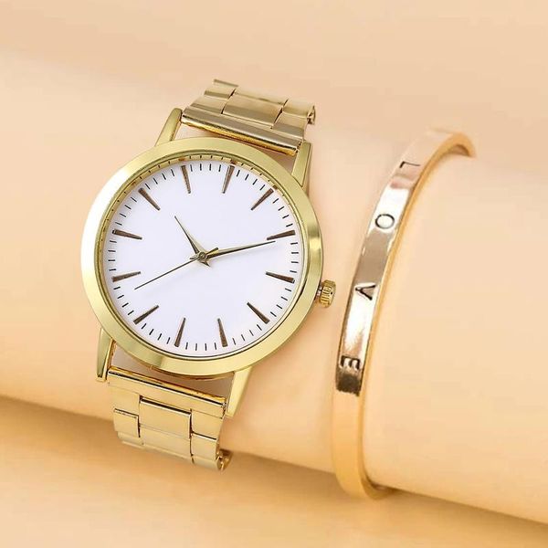 wristwatches 2pc/set women watches bracelet set fashion casual female wristwatch simple gold clock relogio feminino, Slivery;brown
wristwatches 2pc/set women watches bracelet set fashion casual female wristwatch simple gold clock relogio feminino, Slivery;brown