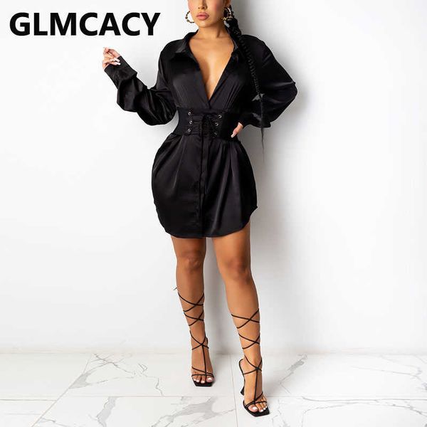 women long sleeve elegant solid shirt dress classy button down mini dresses 210702, Black;gray
women long sleeve elegant solid shirt dress classy button down mini dresses 210702, Black;gray