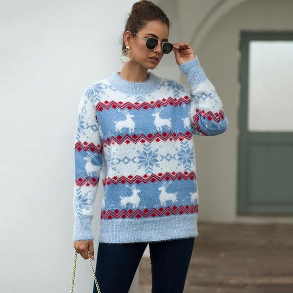 women's sweaters 2021 christmas sweater girl autumn winter snow deer pullover knitting, White;black
women's sweaters 2021 christmas sweater girl autumn winter snow deer pullover knitting, White;black