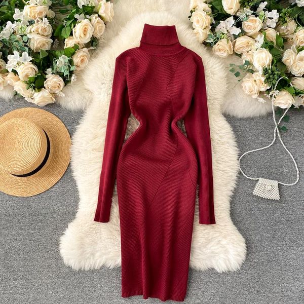 casual dresses knitted dress women's autumn and winter fashion warm turtleneck slim long sleeve elasticity knee length bodycon basic, Black;gray
casual dresses knitted dress women's autumn and winter fashion warm turtleneck slim long sleeve elasticity knee length bodycon basic, Black;gray