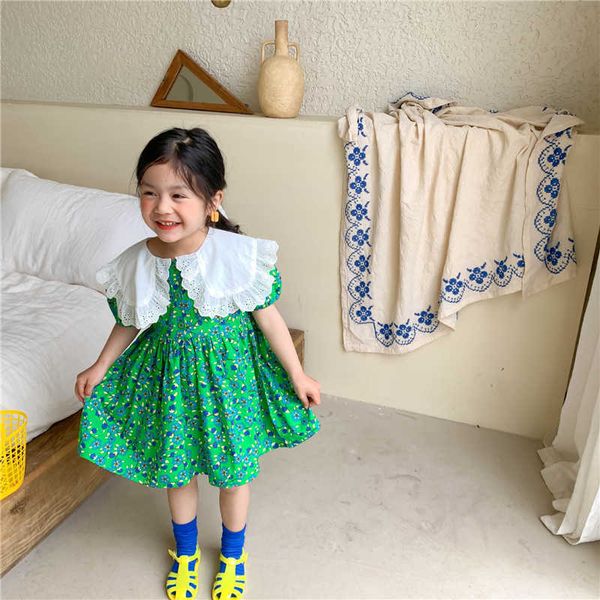 korean style baby girls lace turndown collar short sleeve loose dress 1-6 years children cotton floral casual dresses 210615, Red;yellow
korean style baby girls lace turndown collar short sleeve loose dress 1-6 years children cotton floral casual dresses 210615, Red;yellow