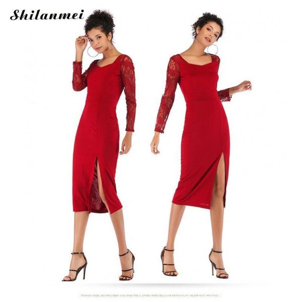 casual dresses 2021 autumn lace dress women long sleeve square neck vintage bodycon ladies elegant office party midi vestidos, Black;gray
casual dresses 2021 autumn lace dress women long sleeve square neck vintage bodycon ladies elegant office party midi vestidos, Black;gray