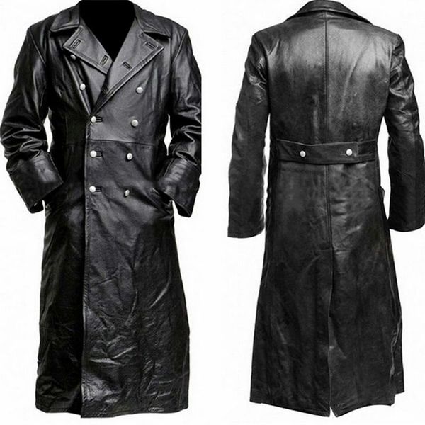 button closure pu leather jacket long trench winter men's vintage business outerwear premium officer black coat, Black;brown
button closure pu leather jacket long trench winter men's vintage business outerwear premium officer black coat, Black;brown