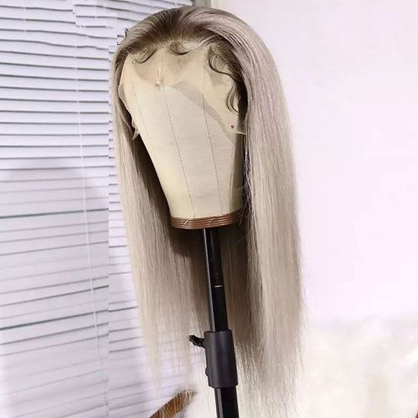 straight ombre long silver gray synthetic hair lace frontal wig with baby hair 24 inches long part lace wig for women, Black
straight ombre long silver gray synthetic hair lace frontal wig with baby hair 24 inches long part lace wig for women, Black