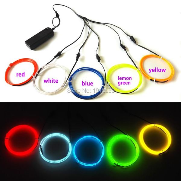 for diy led strip toys craft car model decor 2.3mm 1meter x 5pieces multicolor crazy el wire flexible neon glowing light strips 
for diy led strip toys craft car model decor 2.3mm 1meter x 5pieces multicolor crazy el wire flexible neon glowing light strips