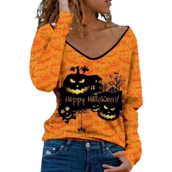 women's blouses & shirts halloween pumpkin print women blouse bat v-neck long sleeve 2021 party tunic shirt streetwear, White
women's blouses & shirts halloween pumpkin print women blouse bat v-neck long sleeve 2021 party tunic shirt streetwear, White