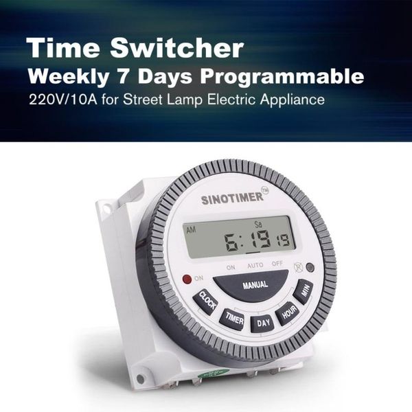 timers sinotimer 220v 10a programmable digital time switch relay timer controlweekly 7 days for electric appliance with alarm clock
timers sinotimer 220v 10a programmable digital time switch relay timer controlweekly 7 days for electric appliance with alarm clock