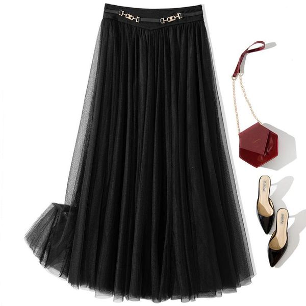 skirts womens 2021 three layers tulle fashion high waist a-line skirt with belt mesh pleated mid long korean jupe, Black
skirts womens 2021 three layers tulle fashion high waist a-line skirt with belt mesh pleated mid long korean jupe, Black
