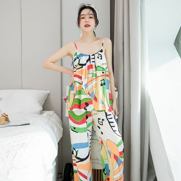 women's sleepwear women pajama sets cotton blend summer sleepwear pijamas sling trouser print loose pyjamas female night suit homewear, Black;red
women's sleepwear women pajama sets cotton blend summer sleepwear pijamas sling trouser print loose pyjamas female night suit homewear, Black;red