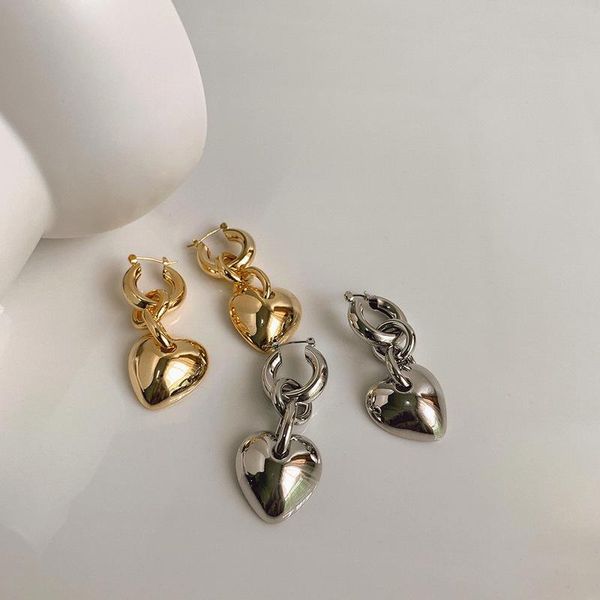 dangle & chandelier korean fashion vintage metallic heart gold plated drop earrings for women exaggerated simple geometric c-shaped jewelry, Silver
dangle & chandelier korean fashion vintage metallic heart gold plated drop earrings for women exaggerated simple geometric c-shaped jewelry, Silver