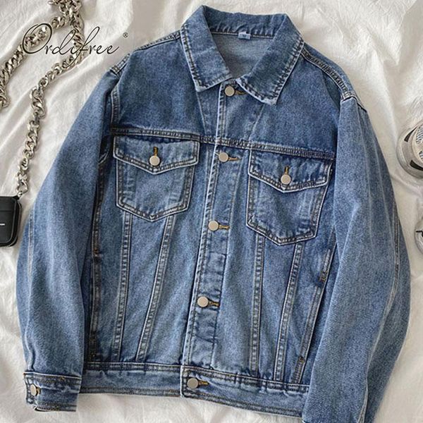 women's jackets ordi2021 autumn women denim jacket coat casual outwear blue cotton female jeans streetwear, Black;brown
women's jackets ordi2021 autumn women denim jacket coat casual outwear blue cotton female jeans streetwear, Black;brown
