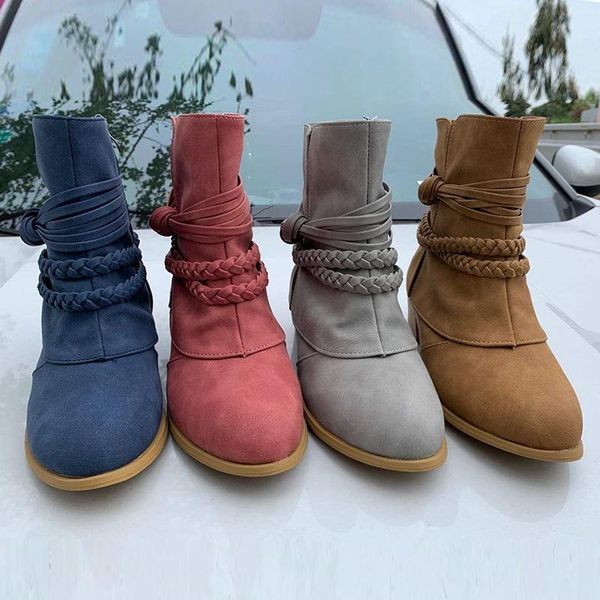 boots retro autumn women ankle flock solid color cross tied mid heel ladies patchwork short boot zipper warm shoes, Black
boots retro autumn women ankle flock solid color cross tied mid heel ladies patchwork short boot zipper warm shoes, Black