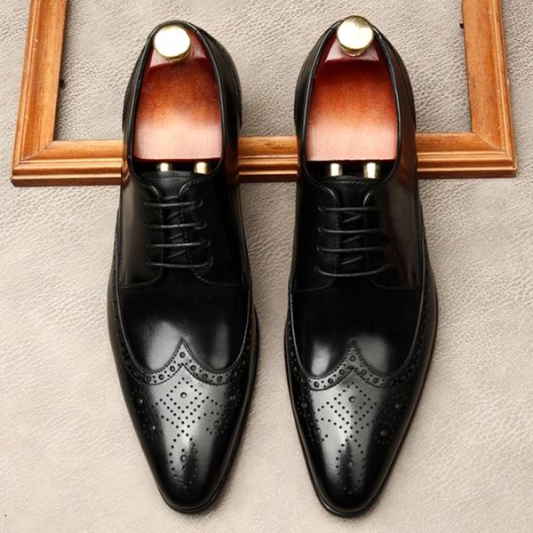 dress shoes british pointed toe laces man wingtip brogues genuine leather formal office oxfords derby men's bridal party flats mde250, Black
dress shoes british pointed toe laces man wingtip brogues genuine leather formal office oxfords derby men's bridal party flats mde250, Black